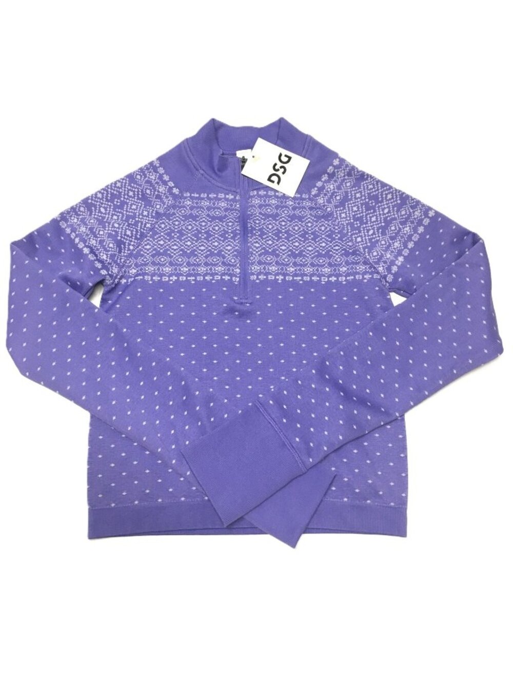 DSG Women’s Momentum Seamless 1/4 Zip Pullover XSmall Lavender Fair Isle NWT